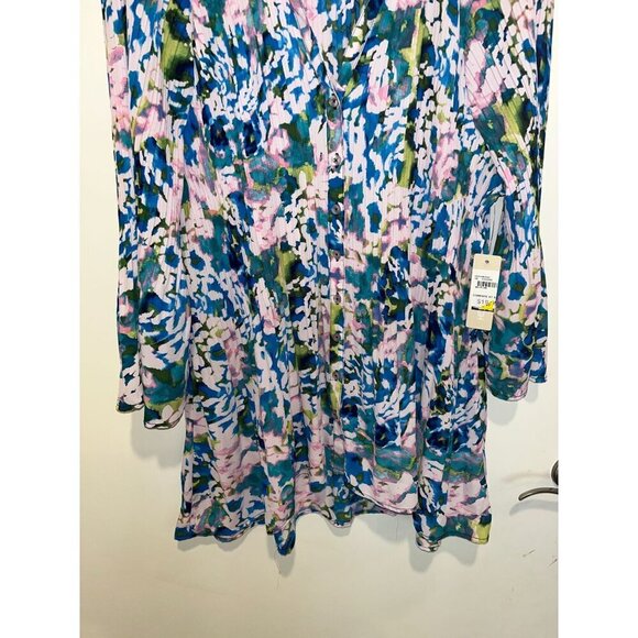 NWT Sunny Leigh Womens Button-Up Floral Blouse 3X Multicolor - Picture 3 of 10